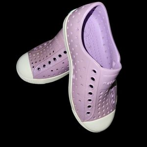 Toddler size 9 Native Shoes brand sparkle purple slip on
